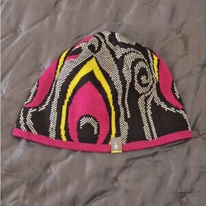 Smartwool Beanie Women's Peacock Pink Black Wool Blend Outdoor Winter Gorpcore